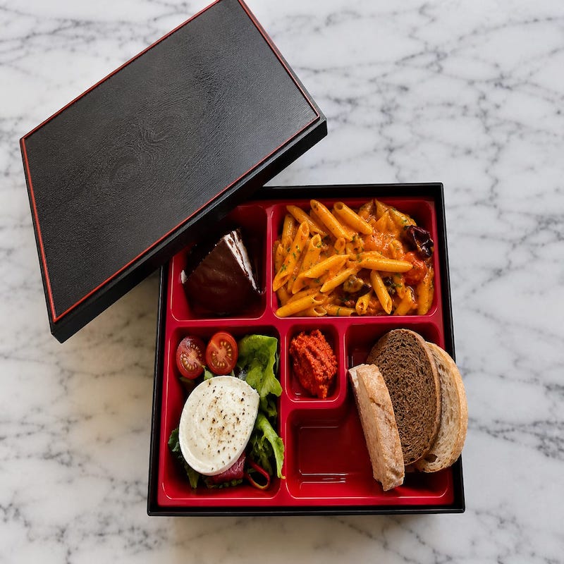 Italian Bento Box (Spicy Arrabbiata Pasta) (Vegetarian)