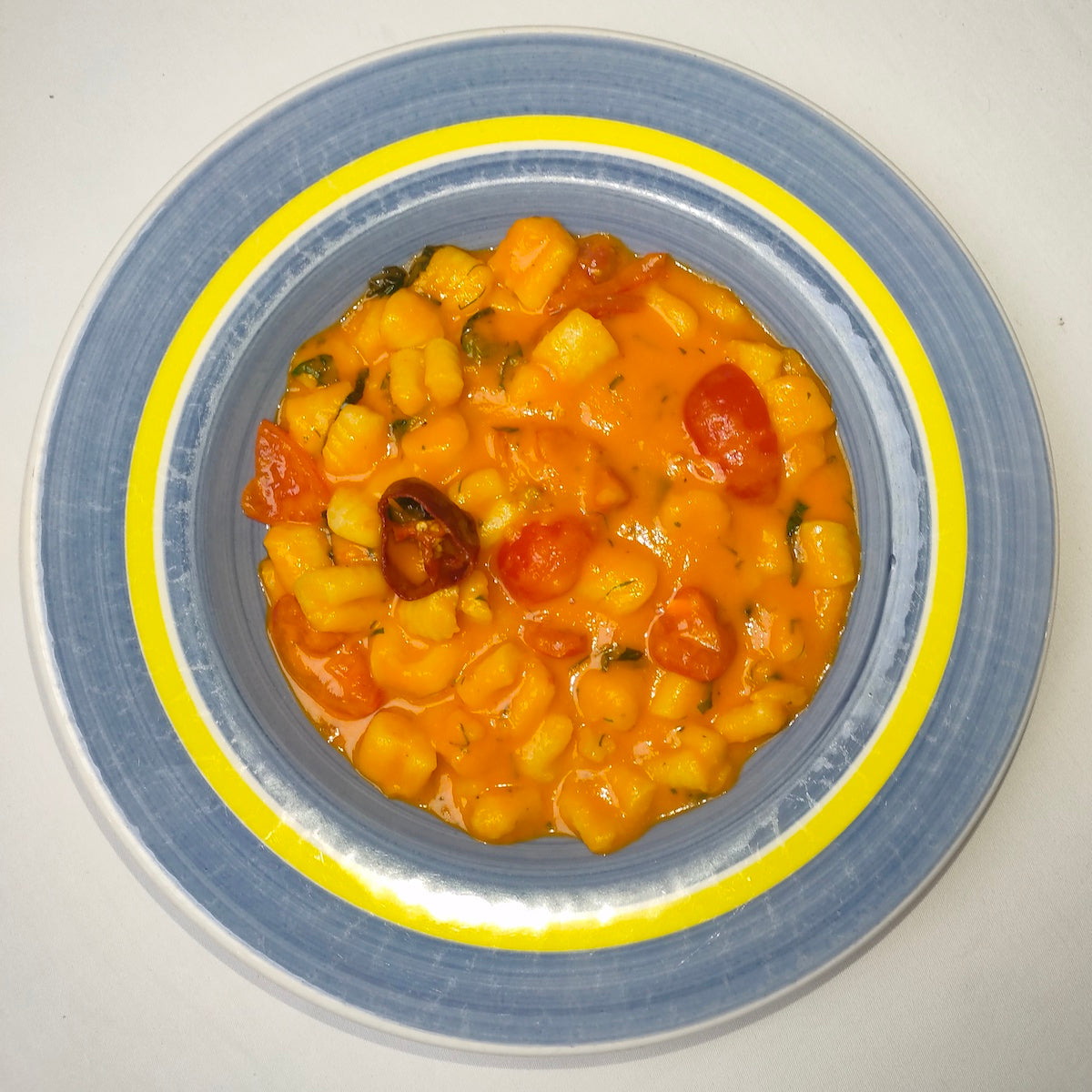 Homemade Potato “Gnocchi” with Sicilian Tomatoes & Basil (VEGETARIAN) (VEGAN)