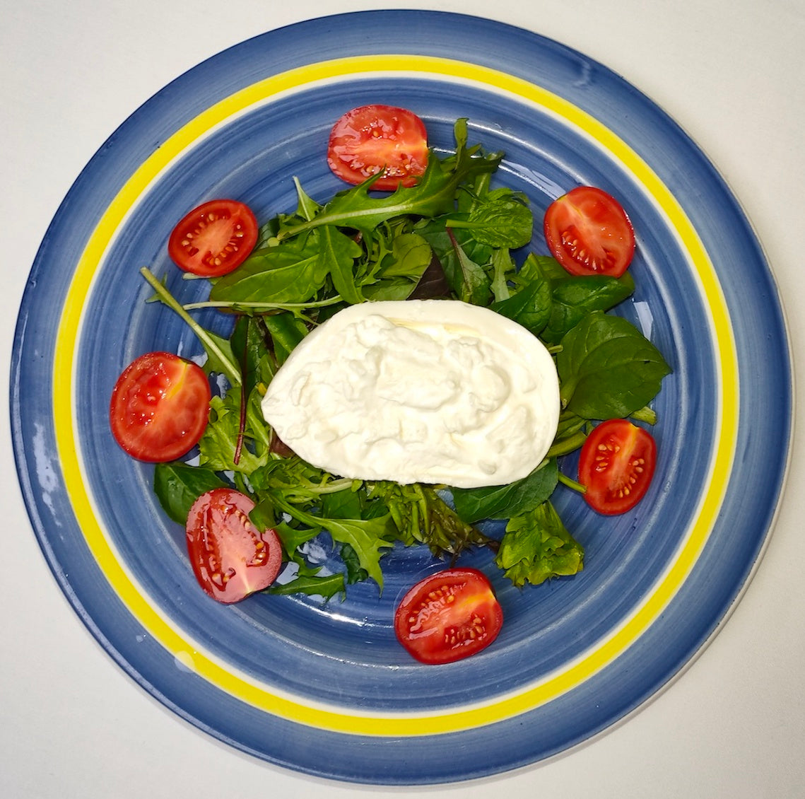 Half Burrata Cheese with Sicilian Tomatoes (VEGETARIAN)