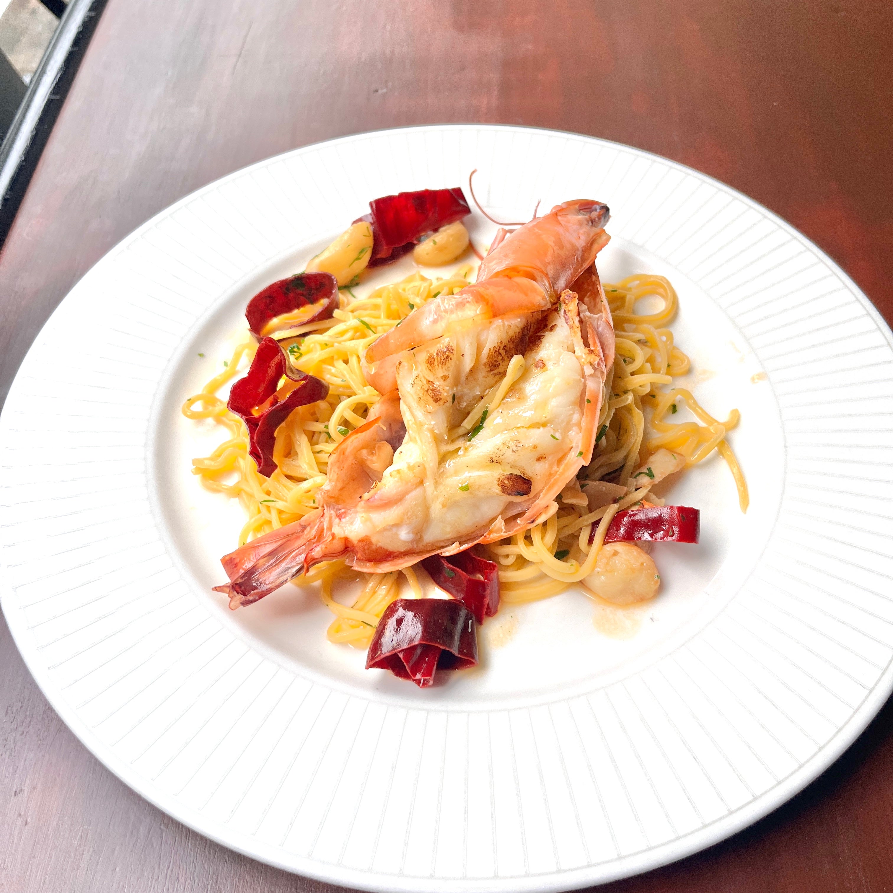 Homemade Tagliolini with King Prawn AOP Style