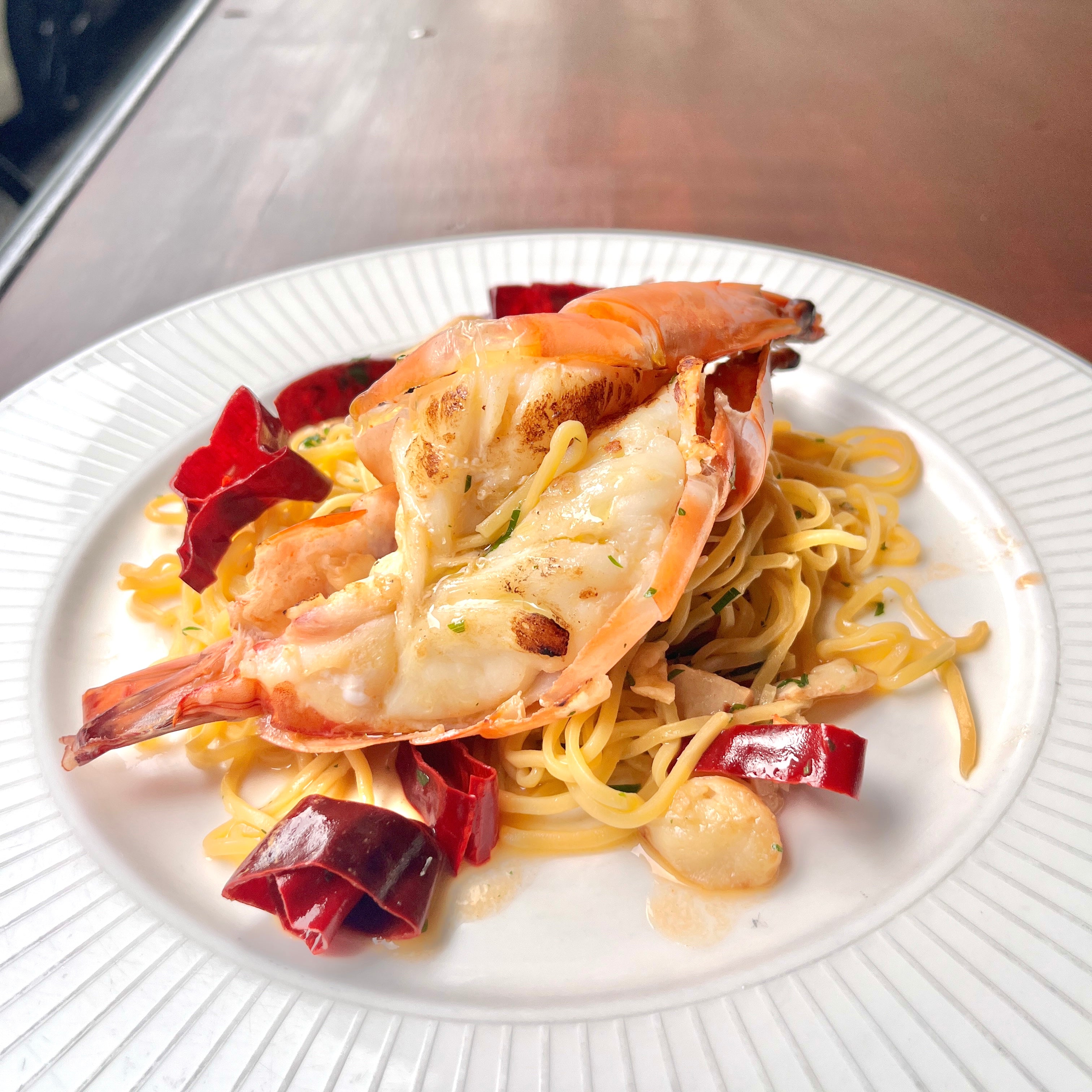 Homemade Tagliolini with King Prawn AOP Style