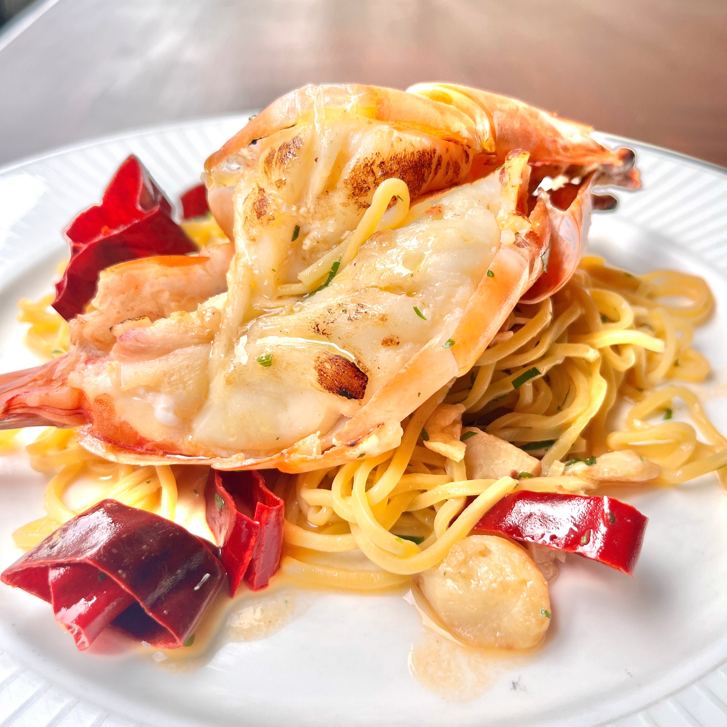 Homemade Tagliolini with King Prawn AOP Style