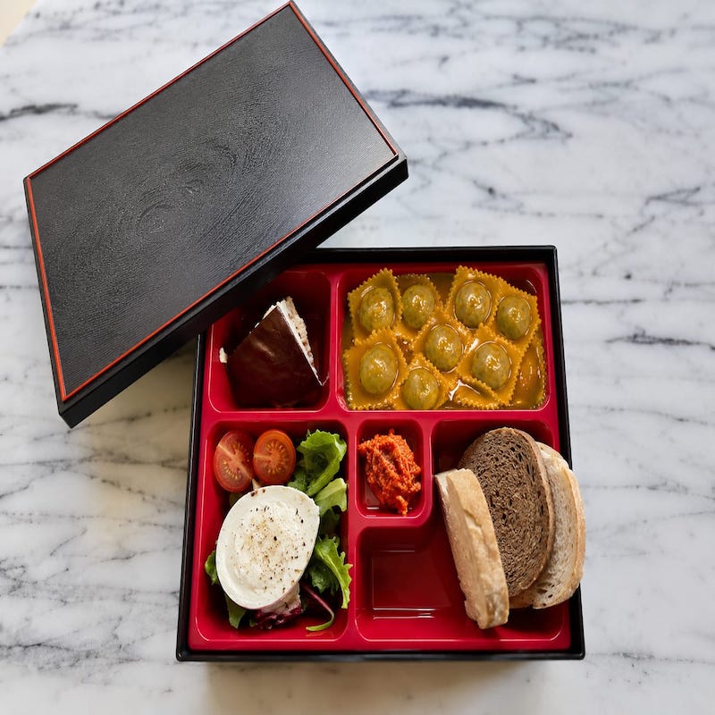 Italian Bento Box (Veal Ravioli Pasta)