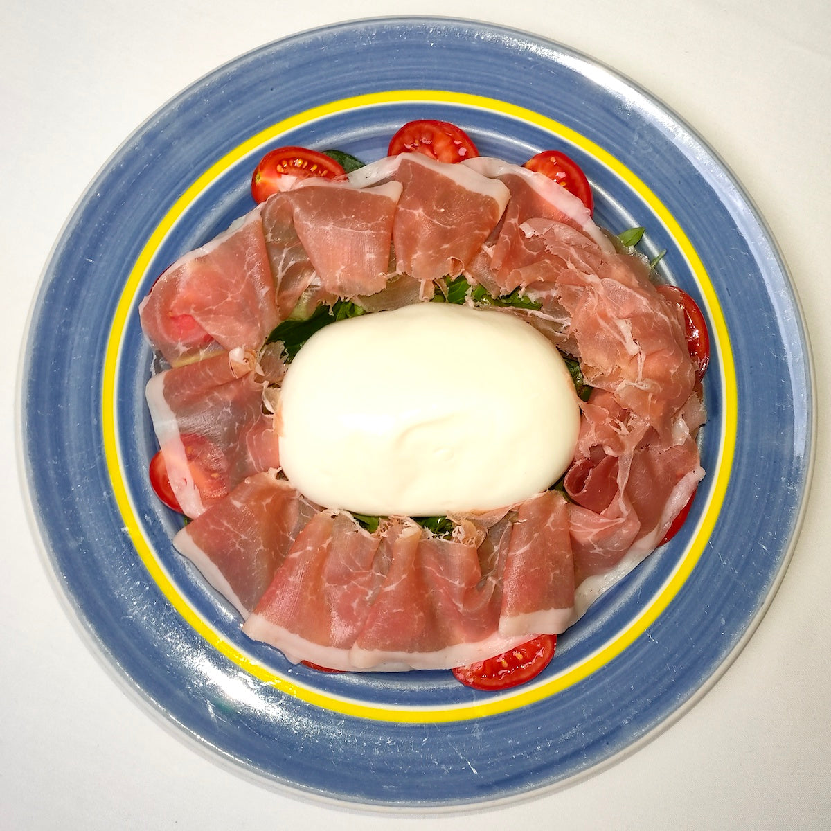 Whole Burrata Cheese with Sicilian Tomatoes & Parma Ham